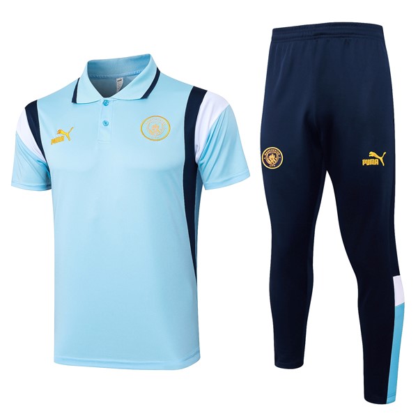 Polo Manchester City Set Completo 24/25 Blu